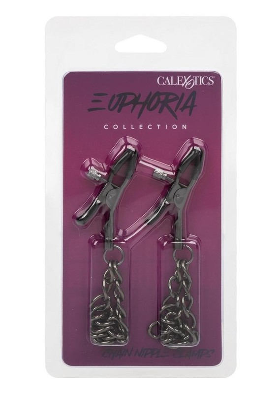 Euphoria Collection Chain Nipple Clamps – Black