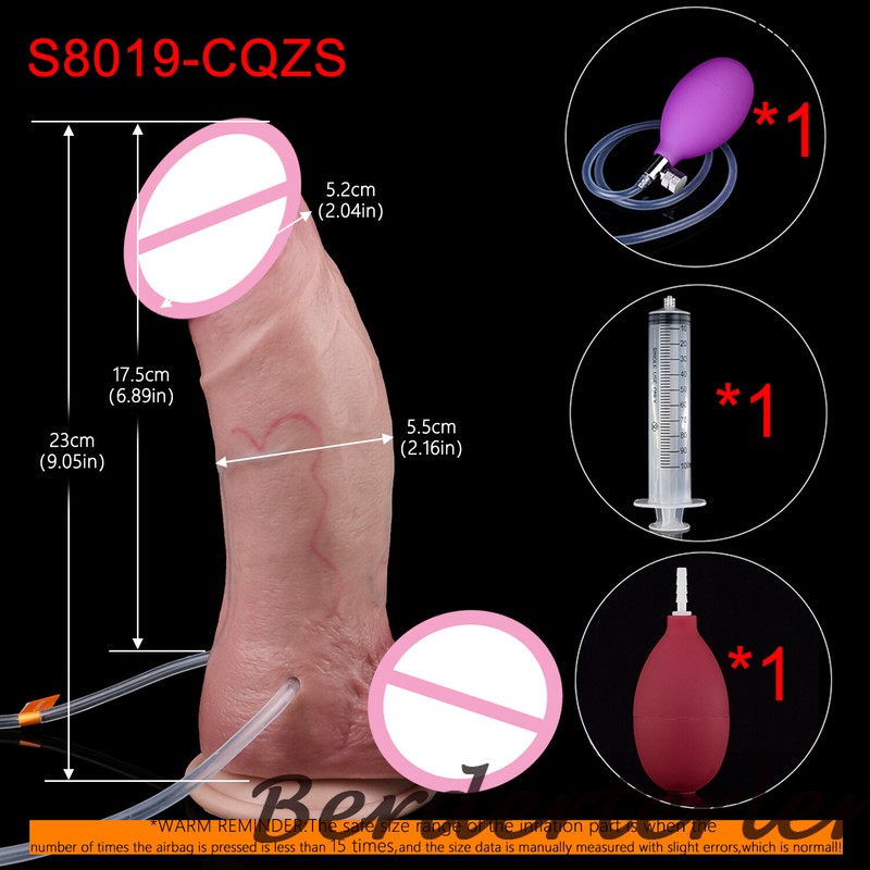 23cm Large Pump Up Dildo With Squirting Function Inflatable & Ejaculating Dildos gallery