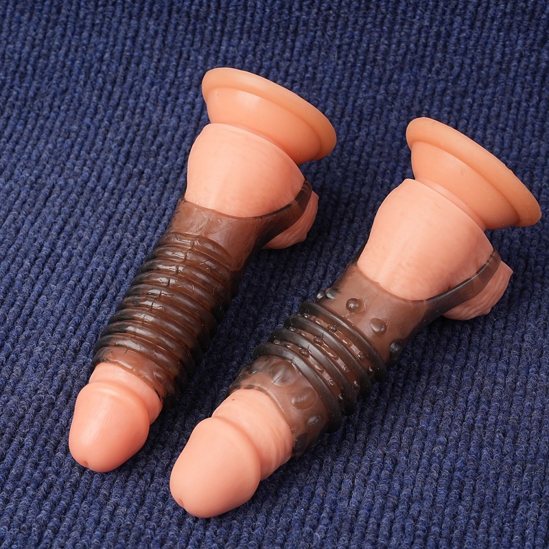 2PCS Penis Extension Sleeve Cock Girth Enhancer Extender-Sheath Stay Harder Male gallery