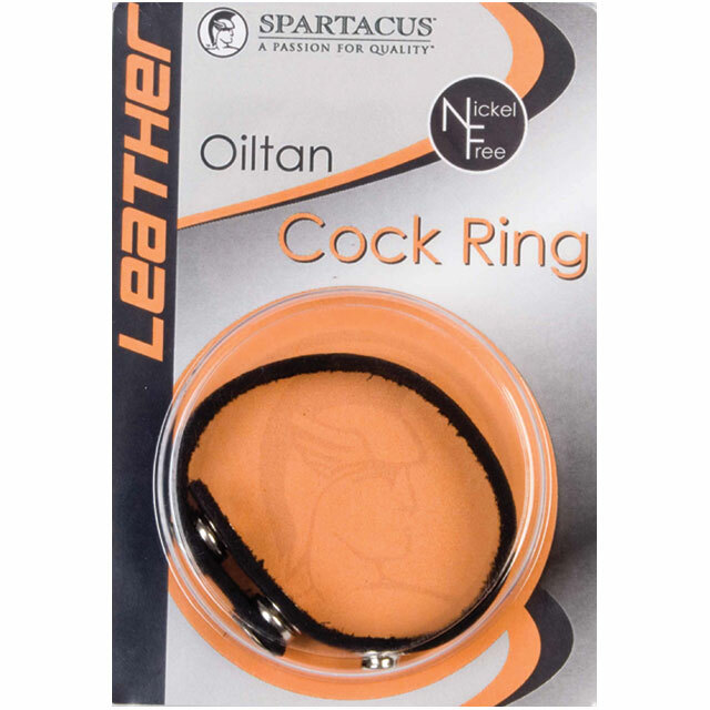 Spartacus Leather Oiltan Black cock ring Adjustable Snap Erection Enhancer