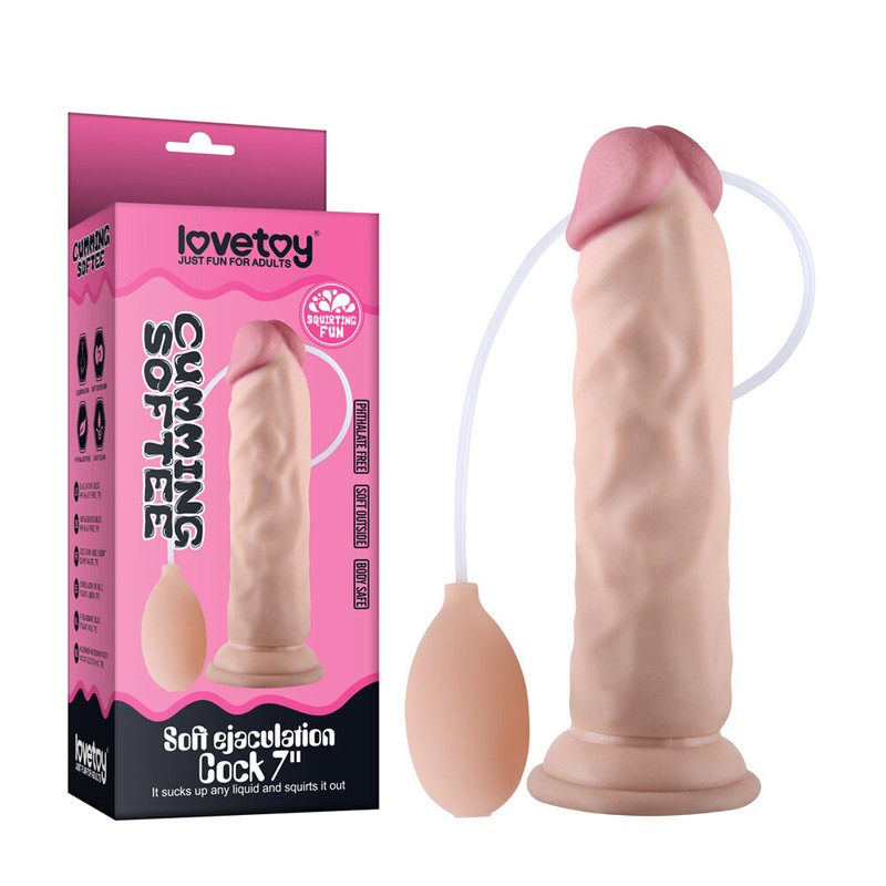 8"-9" Realistic Soft Ejaculating Dildos Squirting Cumming Softee w/ Suction Cup gallery