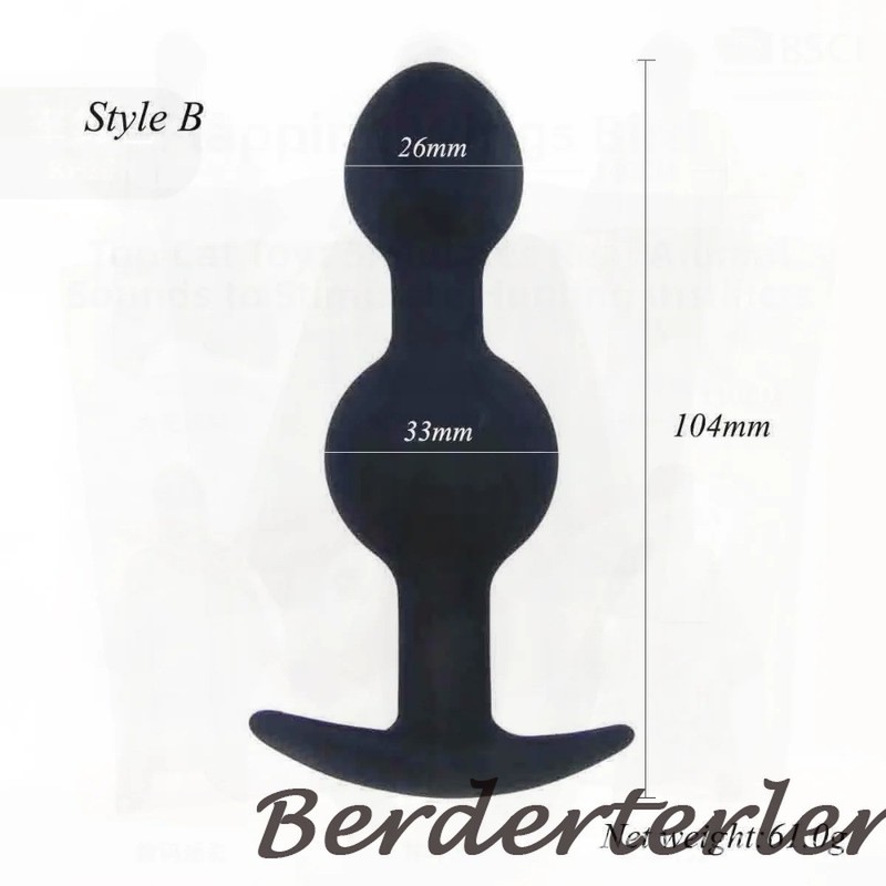 3PCS Silicone Steel Ball Anal Plug Set Black Adjustable Sensation G-Spot Sex Toy gallery