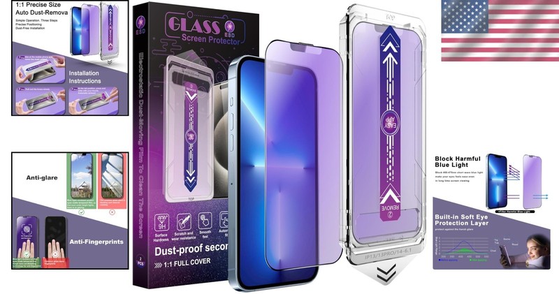Auto Dust Elimination Screen Protector for iPhone 16e 14 13 Pro Easy Install gallery