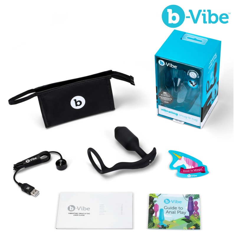 B-Vibe Vibrating ANAL PLUG with Phallic Ring Vibrating SNUG & TUG Silicone
