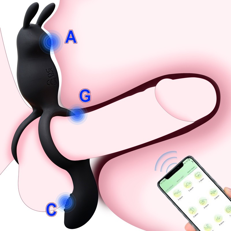 Rabbit Vibrator Penis Cock Ring G-Spot Prostate Massager Sex Toys for Couples US