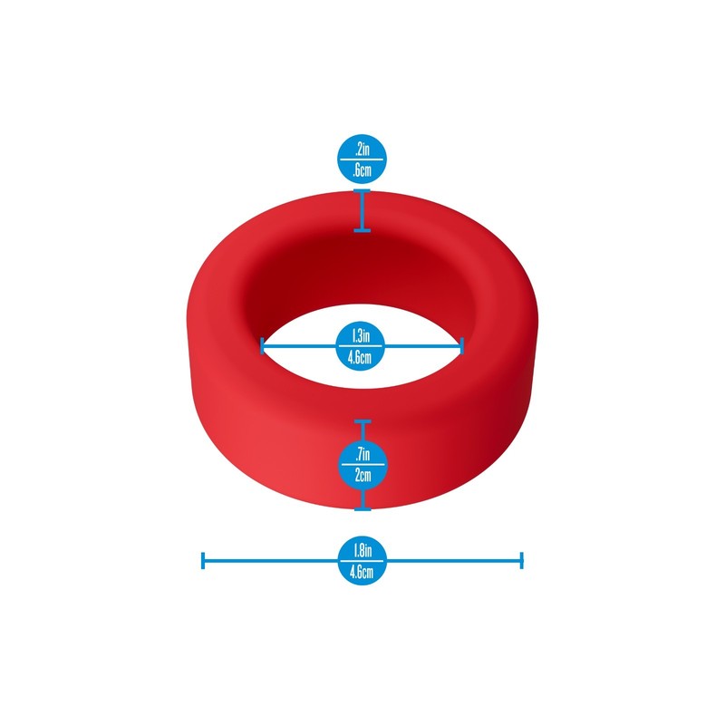 Eden Thick Silicone Cock Ring, Super Stretchy Stamina Support, Red