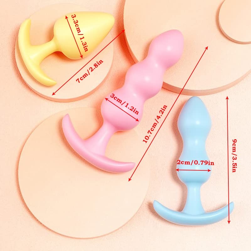 3Pcs Anal Butt Plug for Beginner Anal Training Kit Anal Toys for Men Differen... gallery