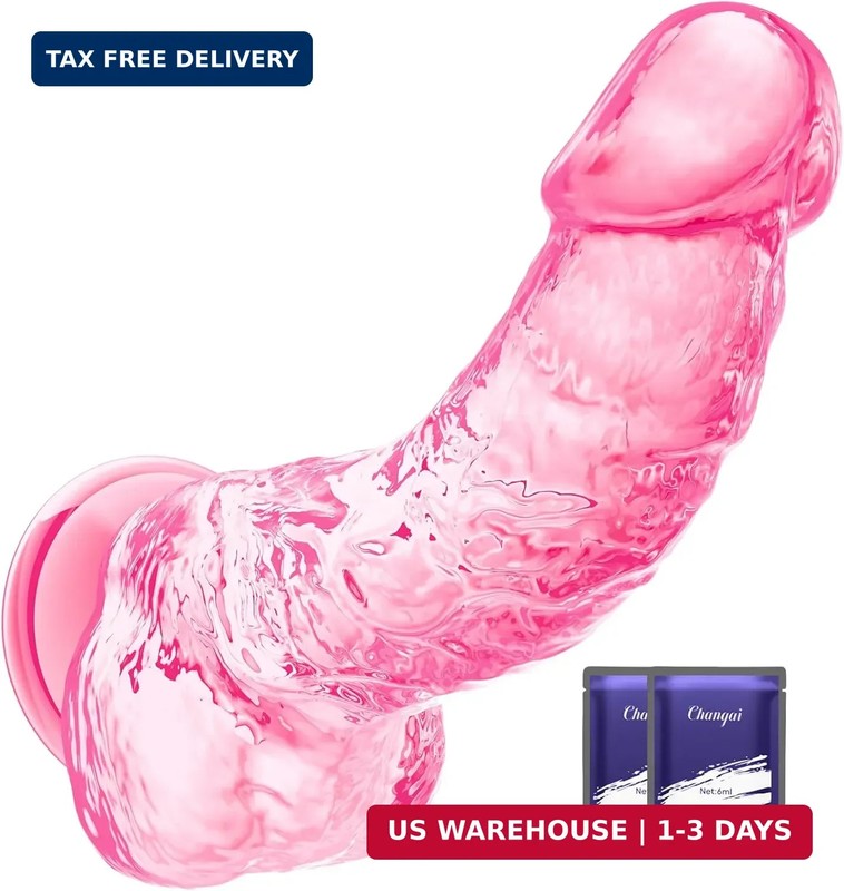 Realistic Anal Dildo, 6.7 Inch Soft Pink Dildo with Strong Suction Cup for Begin
