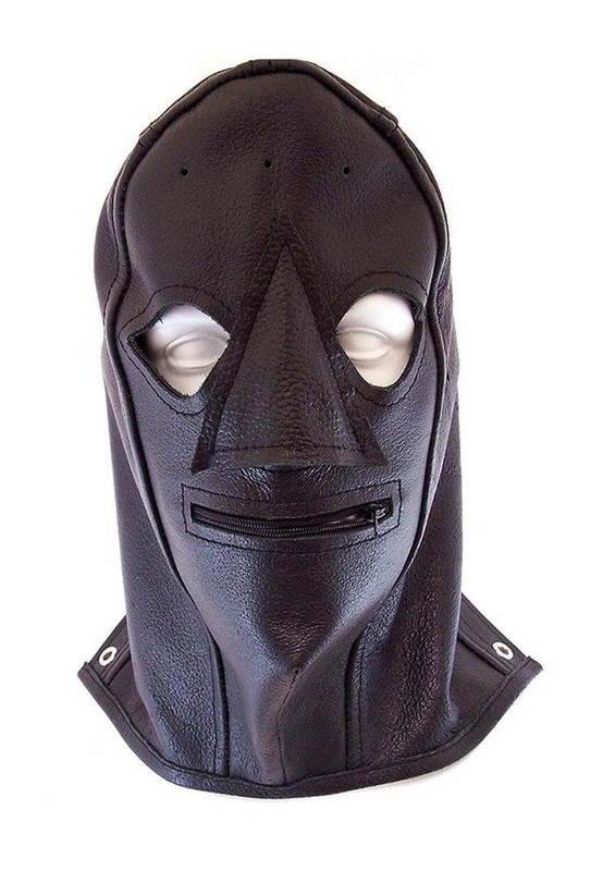 Rouge Leather Zip Mask – Black