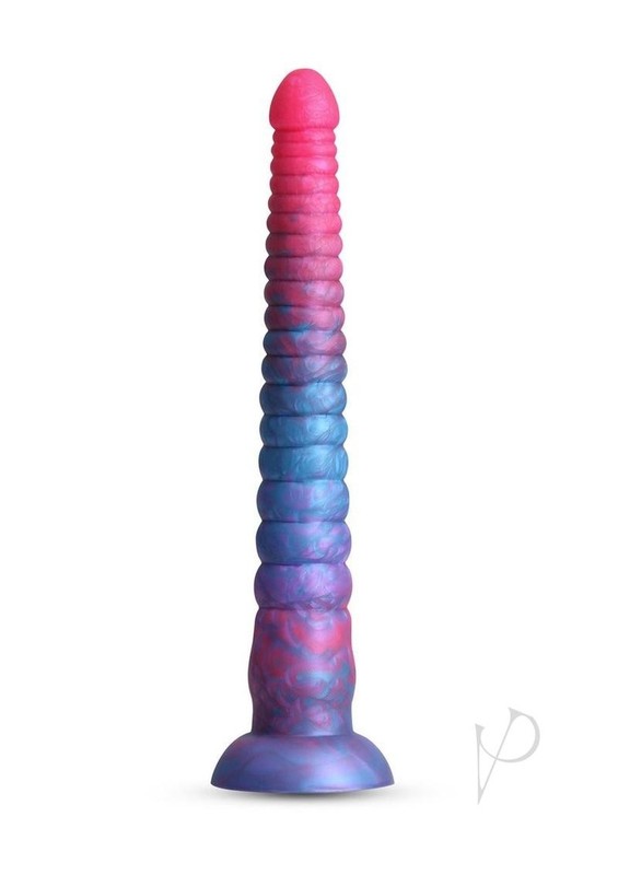 Colours Stacked Silicone Dildo 12in - Pink/Blue gallery