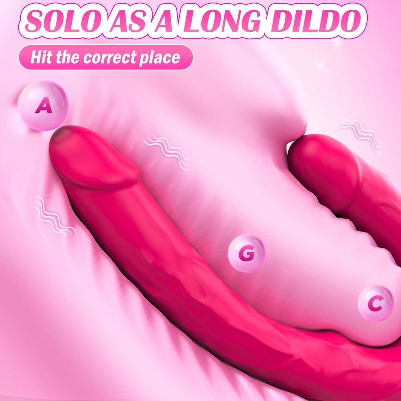Double Dildo Vibrator Sex Toys Double Sided Long Dildo with Realistic Glans a... gallery