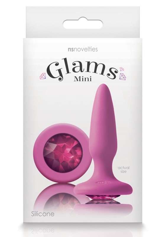 Glams Mini Silicone Butt Plug with Pink Gem gallery
