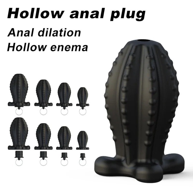 Hollow Butt Plug Dildo Dilator Anal Speculum Anal Vagina Shower Enema Cleaning gallery