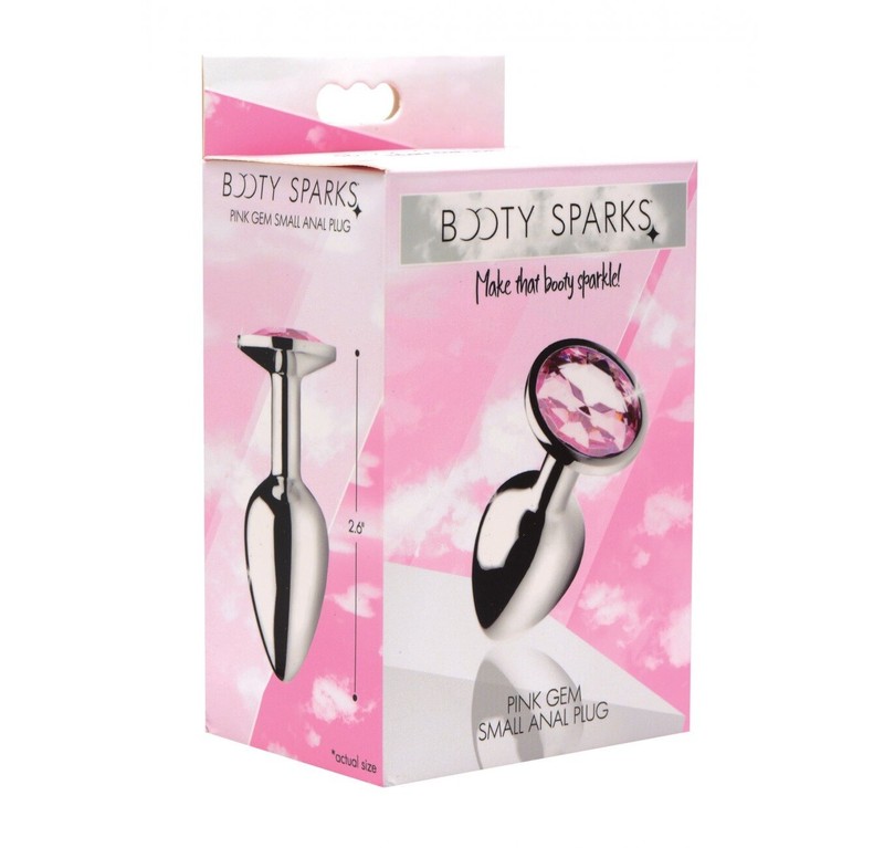 Booty Sparks Aluminum Alloy Pink Gem Beginner Anal Butt Plug Small gallery
