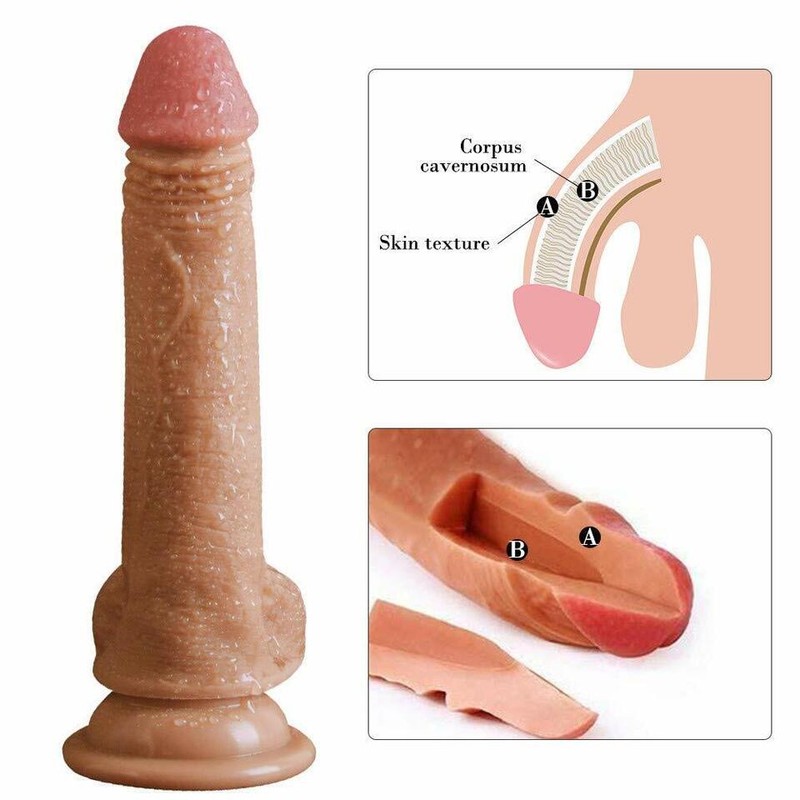 Super Huge Realistic Dildo Penis Soft Silicone Dick with Suction Cup Anal Toys