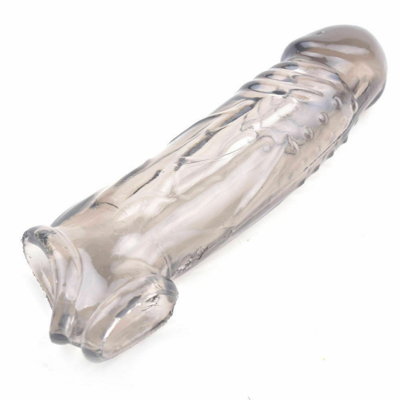 Extra 1 1/4&Prime; Penis Extender Sleeve with Ball Loop, Reusable Condom 20% Girth, 7&Prime;