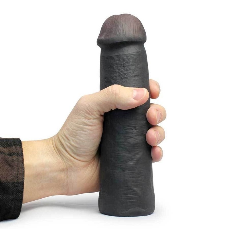 8.5&Prime; Thick Dick Black Girth Erection Enhancer Penis Sleeve Real Cock Extender