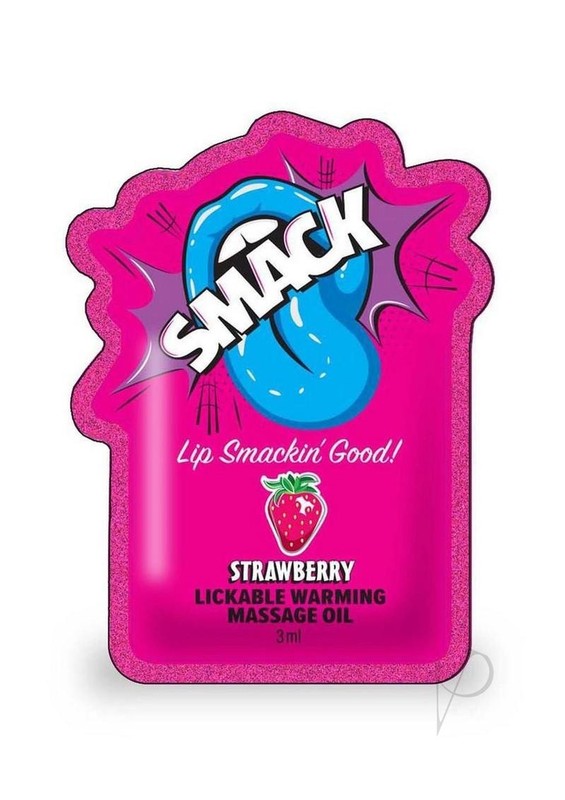 SMACK Warming and Lickable Massage Oil 3ML Pouch (Case of 48) – Strawberry