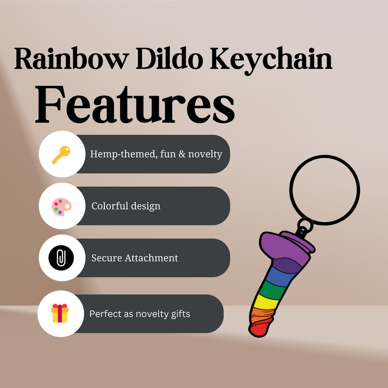 Rainbow Colored Dildo LGBT Key Chain Fashion Accessories Keychain Gift Gag gallery