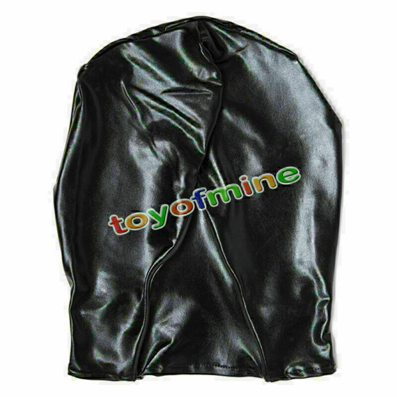 Black Spandex Open Mouth Oral Sex Hood Slave Hood Dominatrix Restraints Hood SM gallery
