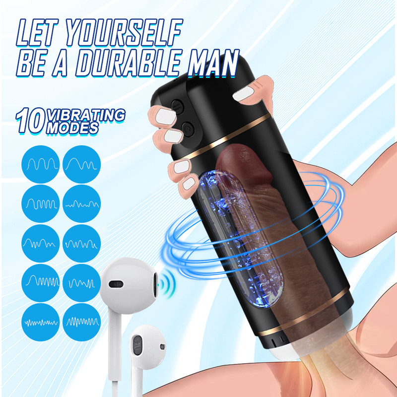 Male Automatic Handsfree Masturbater Cup Stroker Pocket-Pussy Toy Men Lubricants