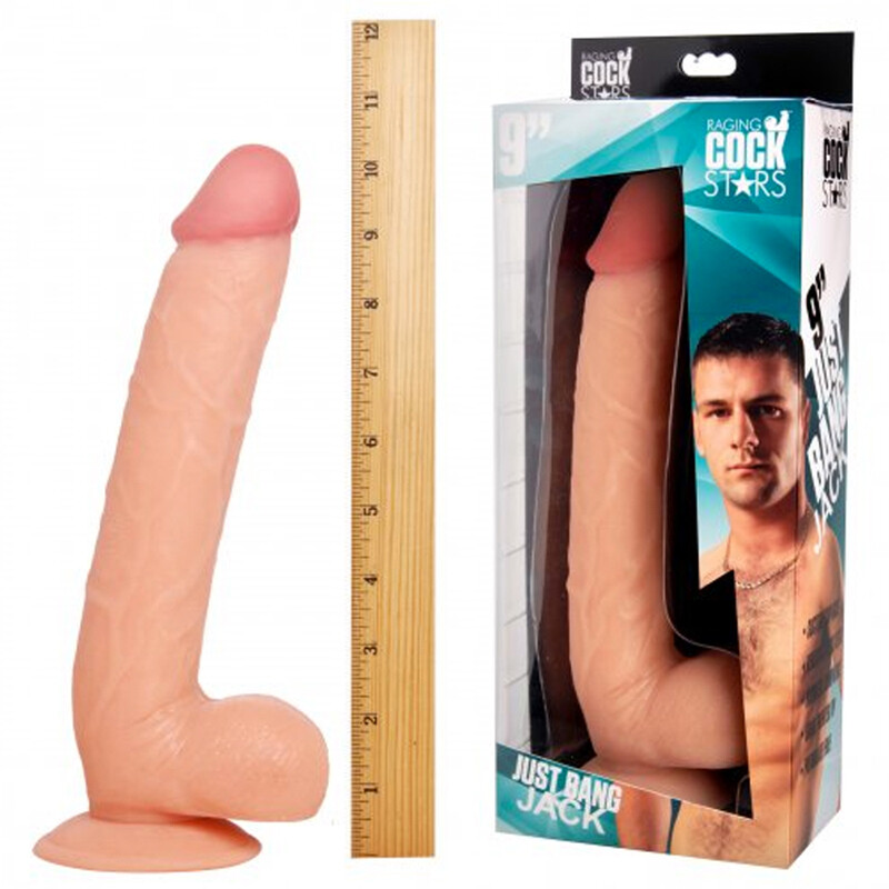 Raging Cockstars Just Bang Jack 9 inch Realistic Dildo w/ Balls & suction cup
