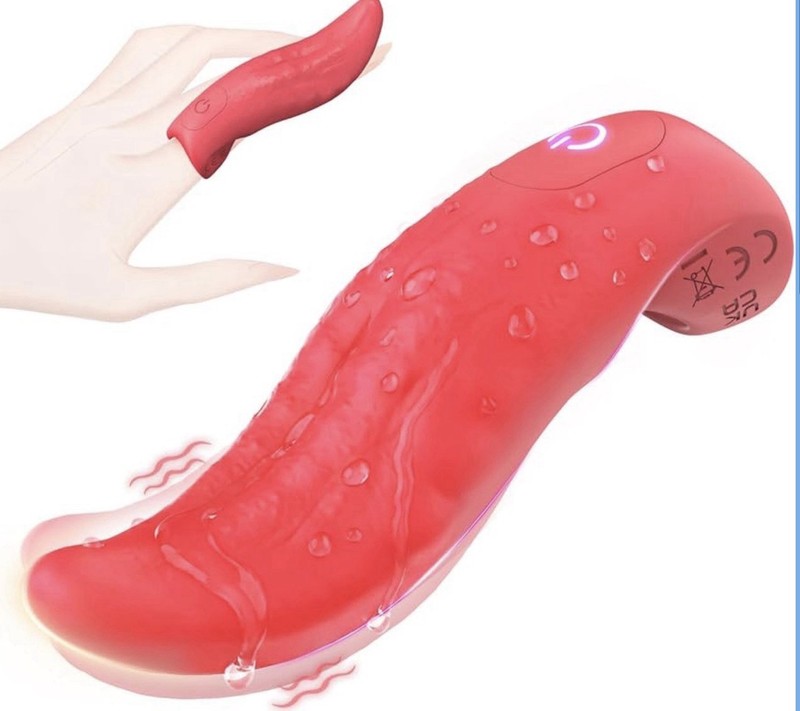 2 in 1 finger vibrator, female tongue toy, sex toy for clitoris and G-spot