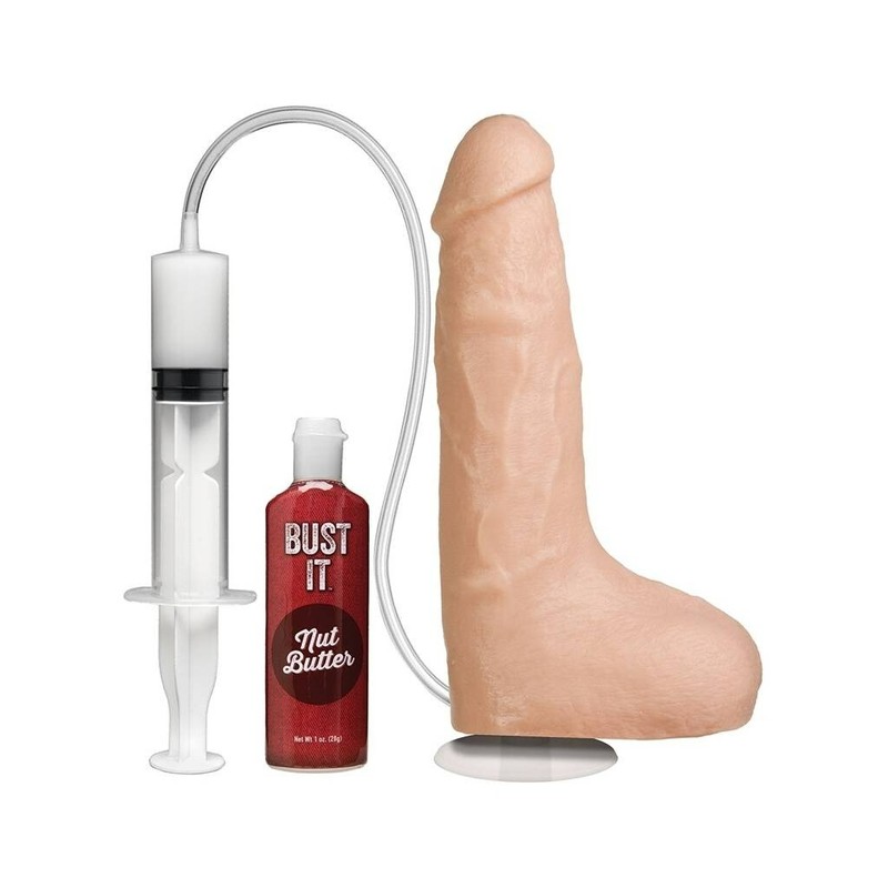 Doc Johnson Bust It Squirting Realistic Cock 8.5" - Vanilla gallery