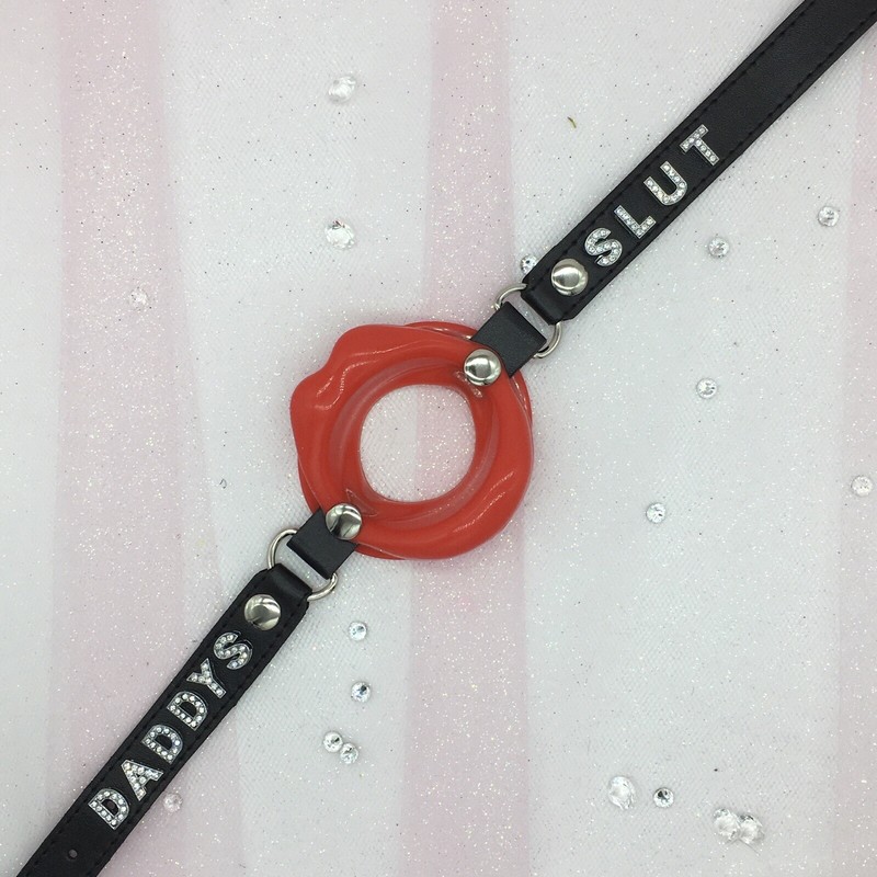 DDLG Bondage Open Mouth Lips Gag Ball BDSM Petplay Daddy’s Slut Whore Cum Bucket