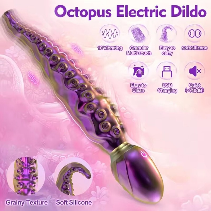 Octopus Tentacle Shape Rabbit Vibrator G-spot Dildo Massager Sex Toy for Woman