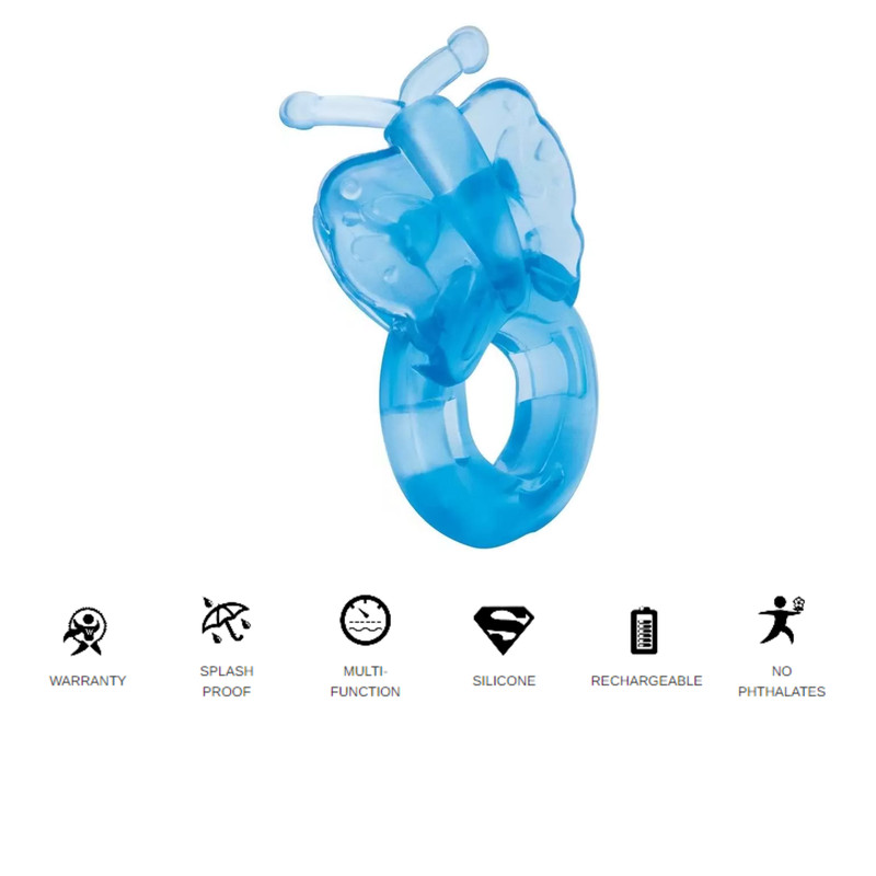 Rechargeable Bullet Butterfly Duo Cock Ring Multi-Speed Penis Sex Vibrator gallery