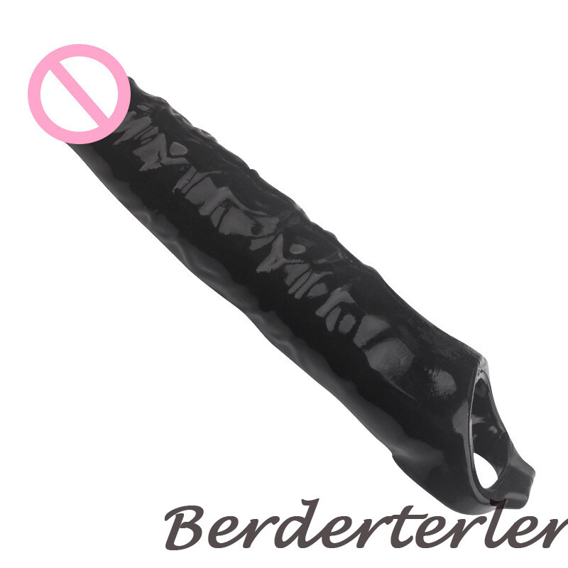 28CM Huge Penis Enlargemen Condoms Extender Realistic Soft Penis Sleeve Sex Toys gallery