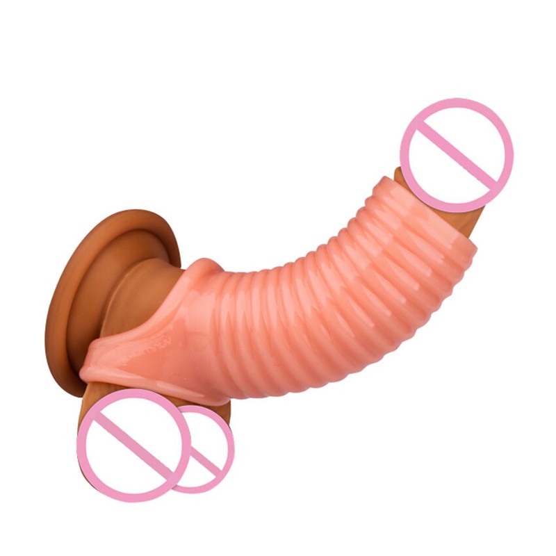 Male-Penis-Sheath-Cock-Support-Extender-Enlarger-Enhancer-Sleeve-Girth-Ring Sex gallery