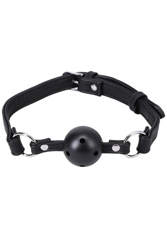 Doc Johnson Ultimately Pleasurable In a Bag Vegan Leather Ball Gag Black, New