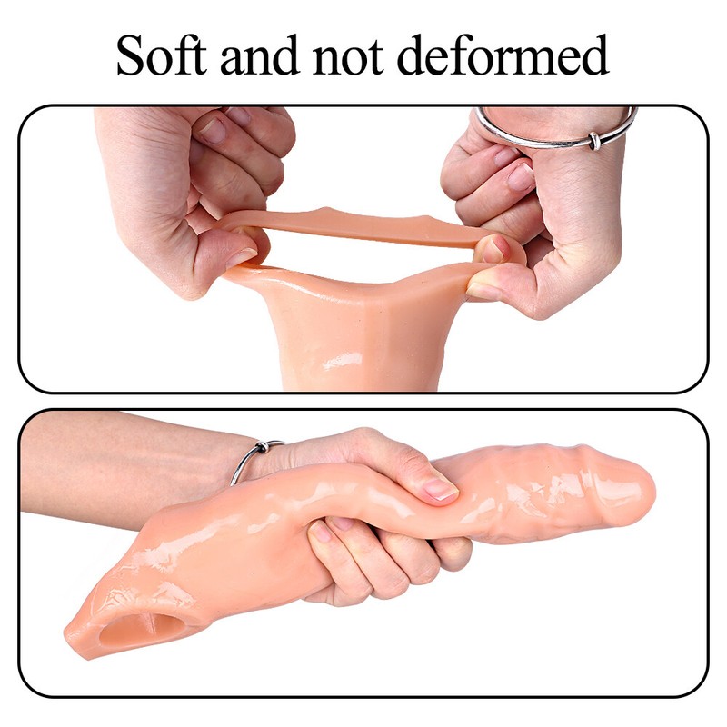 10.62'' Thick Dick Girth Erection Enhancer Penis Sleeve Realistic Cock Extender gallery