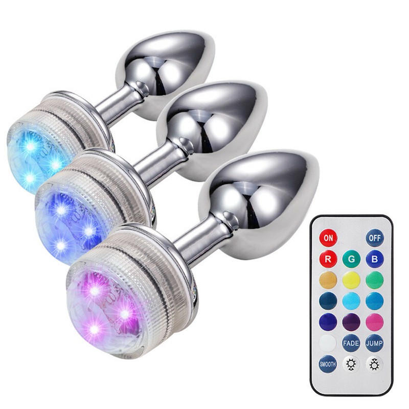 Anal Beads Butt Plug Ass Stopper with LED Light Tail Adult Sex-Toy Cosplay Games gallery