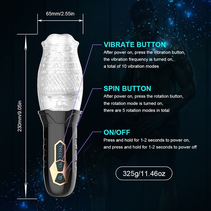 Multi-Speed Powerful Male Masturbators Cup Stroker HandsFree Automatic Rotating gallery