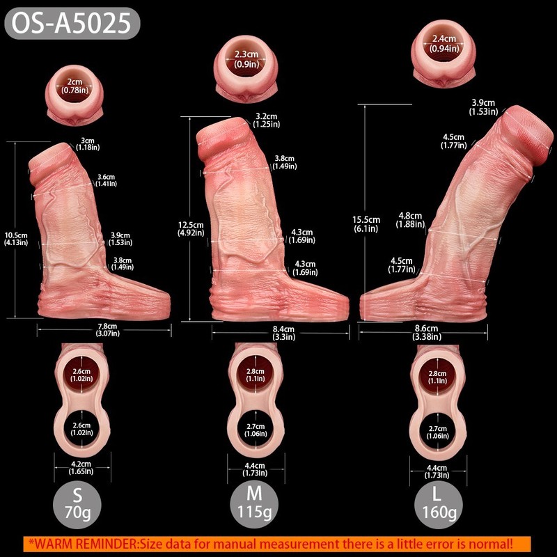 Penis Sheath Male Penis Sleeve Girth Reusable-Condoms-Extender-Enlarger-Enhancer gallery