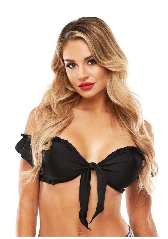 Teacher`s Pet Schoolgirl Tie Top – OS – Black