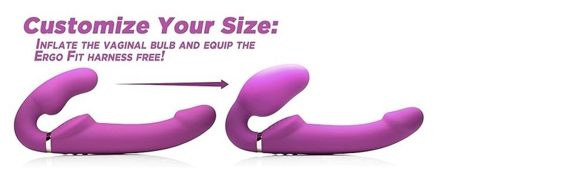 Remote Control Inflatable Vibrating Silicone Ergo Fit Strapless Strap On Pegging gallery