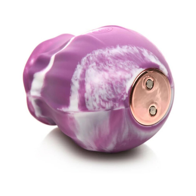 Curve Toys Gossip Cum Into Bloom Rechargeable Silicone Licking Rose Purple Twirl gallery