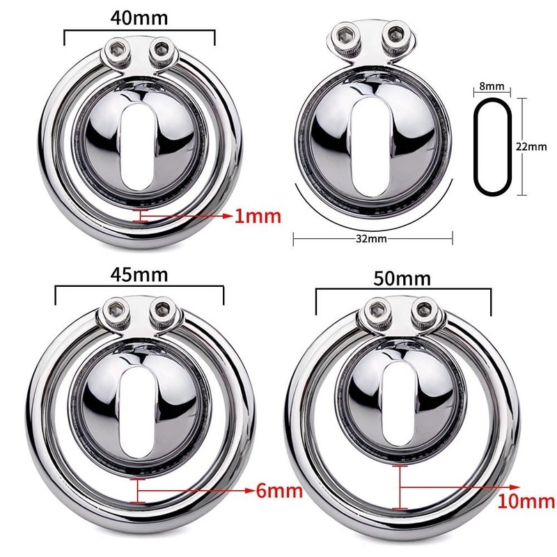 4 Men Chastity Cage Penis Stainless Steel Restraint Devices Male SM Locking gear