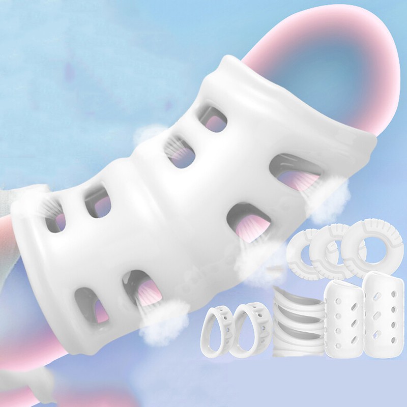 Cock Ring Super Stretch Stay Harder Penis Sleeve Foreskin Correction ED Solution