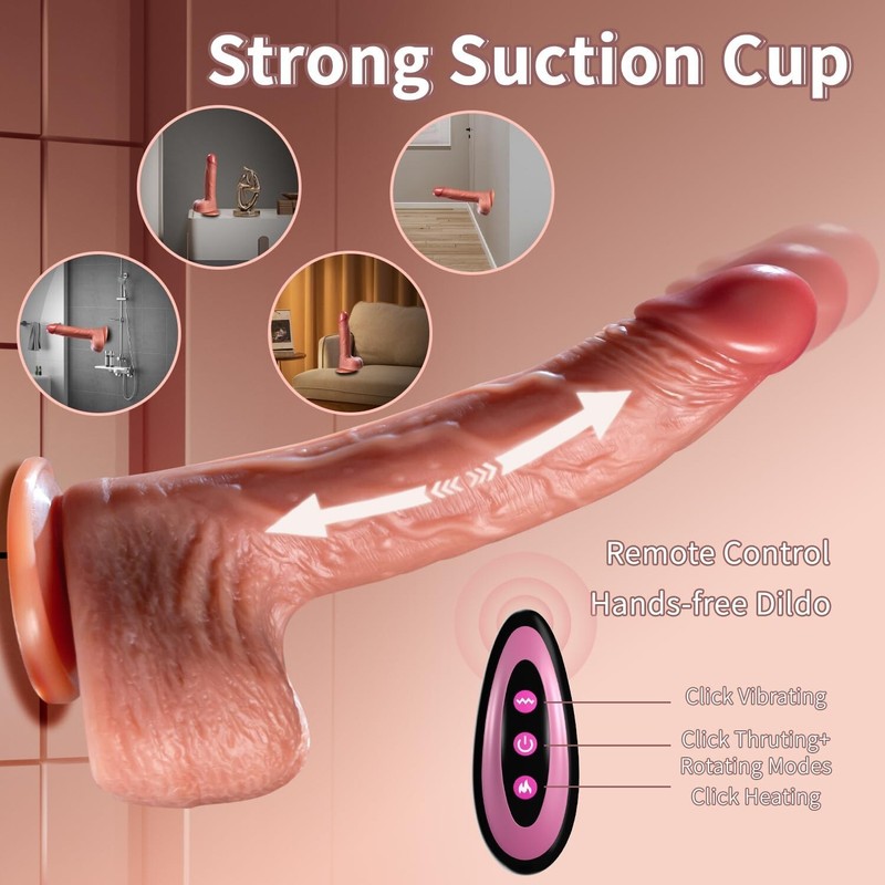 Long Dildo Thrusting Vibrator Massager Realistic Penis Dong Sex Toy for women gallery