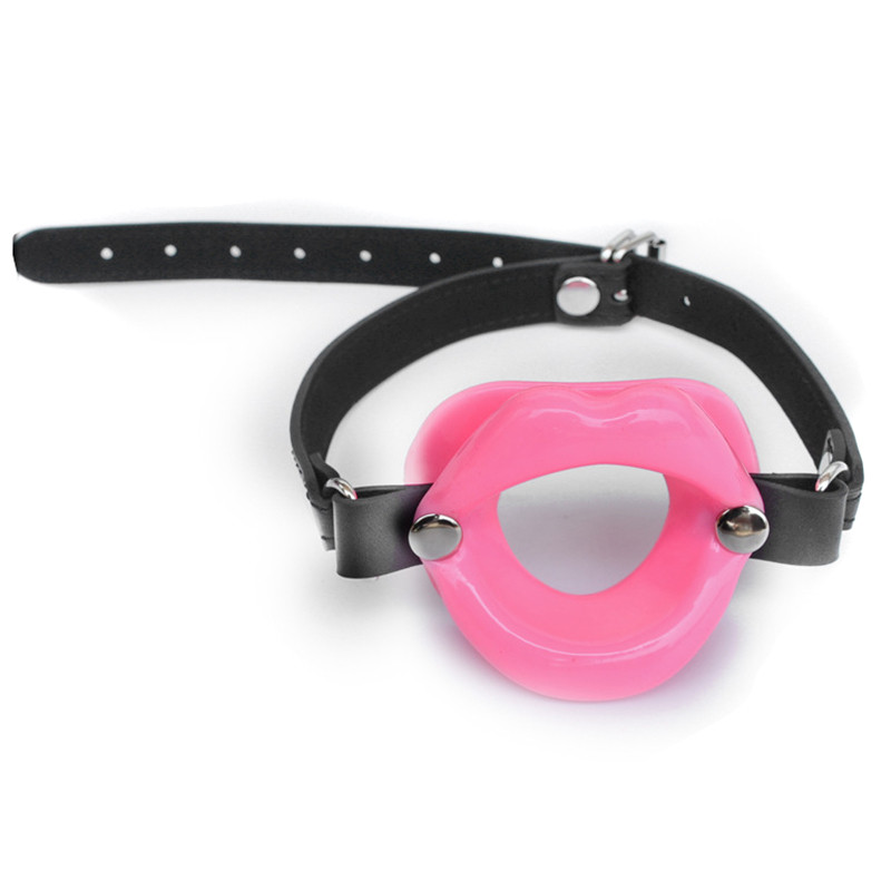 Silicone Lips Open Mouth Gag with Strap Oral Sex Deep Throat Bondage Restraint