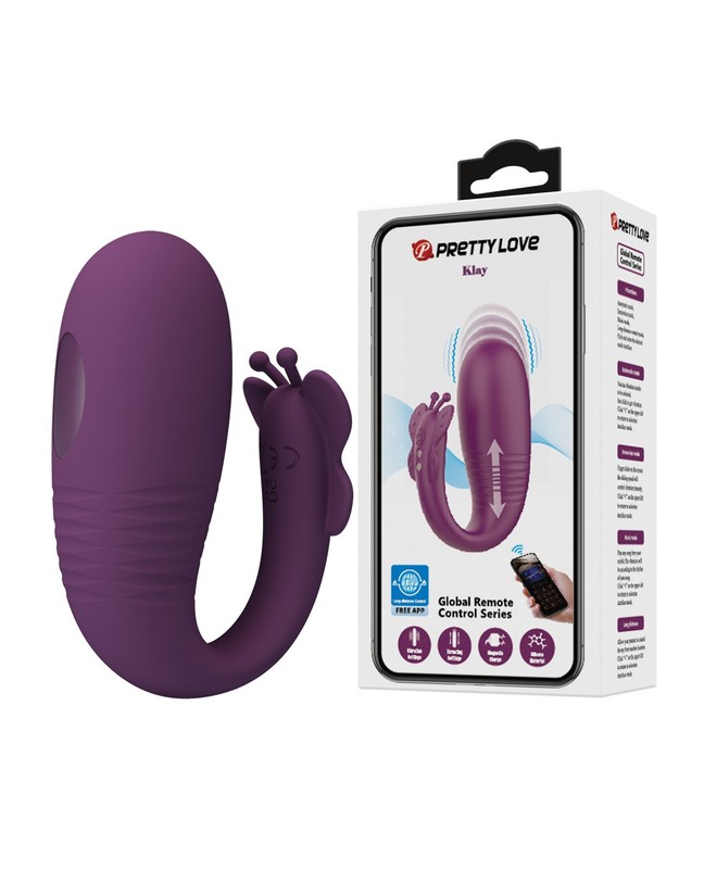 Pretty Love Klay App-Enabled Thrusting Hands-Free Vibrator – Purple