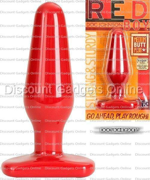 Red Boy MEDIUM Butt Plug Dildo Probe Anal Sex Toy w/ FLARed BASE