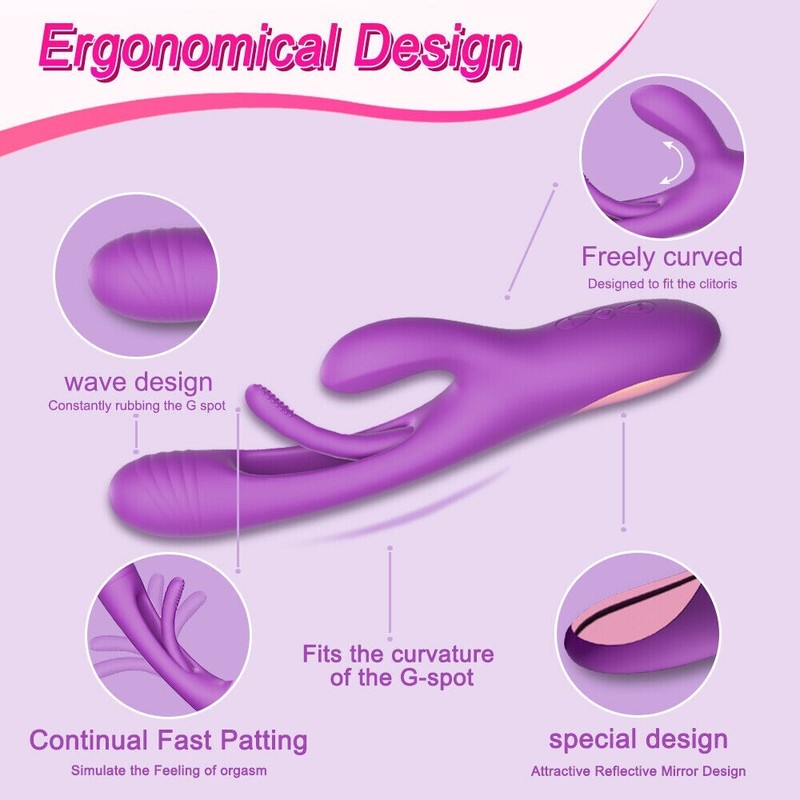 Rechargeable Patting Rabbit Vibrator Dildo G-spot Massager Sex Toy For Women gallery