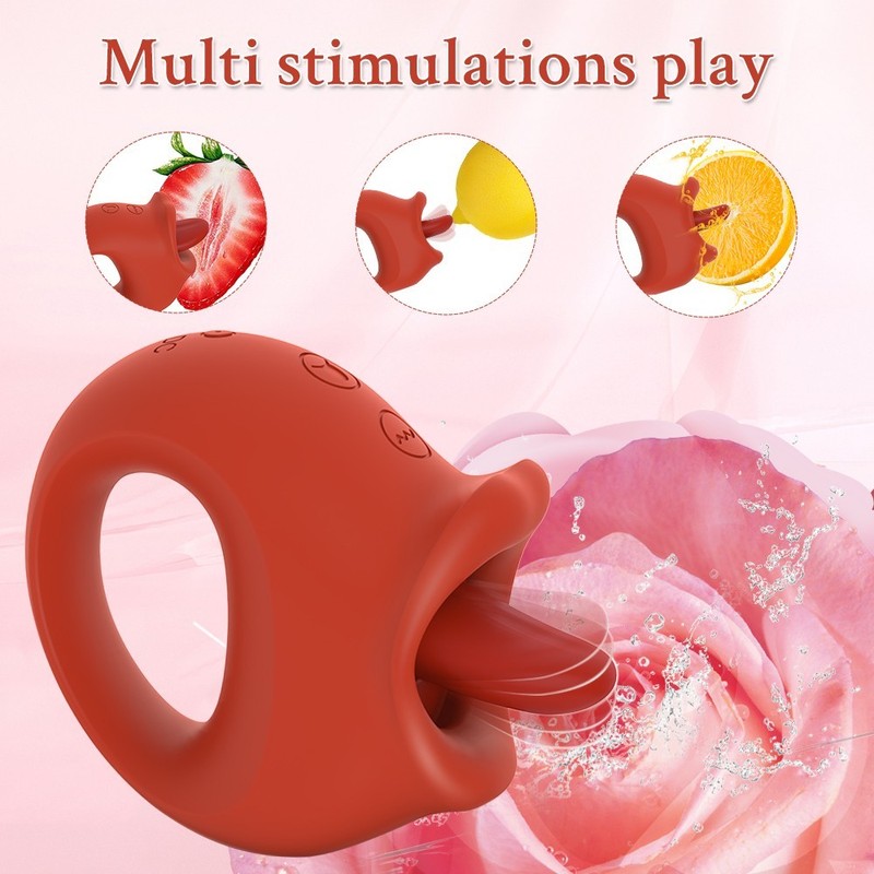 Hands-Free Clitoral Suction Ring Vibrator 10 Modes Licking Tongue Stimulator Toy gallery