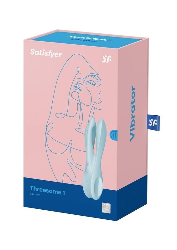 Satisfyer Threesome 1 Rechargeable Silicone Vibrator – Light Blue
